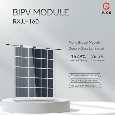 Paneles Solares BIPV de Cristal Clase A 160W 200W 250W Transparentes Personalizables